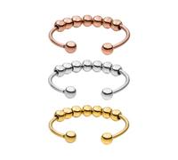 Purelei® Shade Anxiety Lot de 3 Bagues - Fidget - Bague Femme en acier inoxydable durable - Bagues étanches - Disponible en tailles réglables de 50 à 66 - Bijoux pour femmes, 60-66, Acier inoxydable