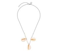 Purelei Shell Pendentif Collier - Imperméable & réglable | Chaîne en acier inoxydable avec pendentifs en coquillage et détails de perles | Plaqué or 14 K/18 carats | Look d'été délicat avec des