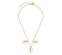 Purelei Shell Pendentif Collier - Imperméable & réglable | Chaîne en acier inoxydable avec pendentifs en coquillage et détails de perles | Plaqué or 14 K/18 carats | Look d'été délicat avec des