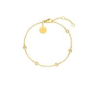 Purelei® Spotlight, Bracelet résistant à l'eau pour femmes, Bracelet simple en acier inoxydable, cadeau pour femmes, longueur réglable de 16 à 19 cm (Or)