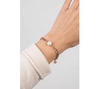 Purelei Structure Bracelet pour femme avec perle d'eau douce, bracelet à maillons en acier inoxydable, bracelet de bijoux réglable, bracelet de perles élégant, bijou superposé, cadeau pour femme, Eine