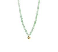 Purelei Sundial Shell Jade Chaîne pour femme - Collier réglable avec perles de jade véritables et pendentif en coquillage (35-40 cm) - Collier en acier inoxydable plaqué or 18 carats, plaqué or rose