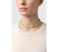 Purelei Collier femme en jade véritable, pendentif coquillage, chaîne réglable 35-40cm, acier inoxydable plaqué or, bijou élégant tendance, idée cadeau
