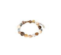Purelei® Sunrise Bracelet en pierres précieuses avec aigue-marine, citrine, amazonite et pierre de soleil - Acier inoxydable plaqué or 18 carats - Bijoux pour femme 17-20 cm - Bracelet bohème pastel