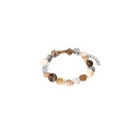 Purelei® Sunrise Bracelet en pierres précieuses avec aigue-marine, citrine, amazonite et pierre de soleil - Acier inoxydable plaqué or 18 carats - Bijoux pour femme 17-20 cm - Bracelet bohème pastel