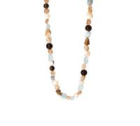 Purelei® Sunrise Collier en pierres précieuses avec aigue-marine, citrine, amazonite et pierre de soleil - Acier inoxydable plaqué or 18 carats - Collier pour femme 40-45 cm - Bijoux colorés avec