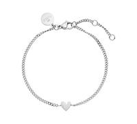 Purelei® Tiny Heart Bracelet en filigrane avec pendentif en forme de cœur | Acier inoxydable plaqué or 18 carats | Argent, or rose | Longueur réglable, Eine Grösse, Acier inoxydable, Agate