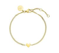 Purelei Bracelet Tiny Heart femme en acier inoxydable plaqué or 18 carats, bijou minimaliste réglable, pendentif cœur délicat, cadeau élégant, or, argent, rose