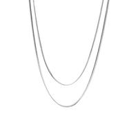 Purelei Two Layers Bijou pour Femmes (Argent) - Collier pour Femmes en Acier Inoxydable Durable - Résistant à l'Eau - Longueur réglable 40-45 cm - Collier pour votre style
