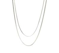 Purelei® Collier Two Layers - Chaîne étanche pour femme - Élégante chaîne à deux couches au design simple en acier inoxydable - Cadeau pour femme - Longueur réglable de 40 à 45 cm, Acier inoxydable