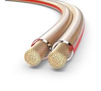 PureLink Câble de haut-parleur Câble de haut-parleur OFC 2x4,00mm² 0,20mm, 100,0m, câble en cuivre pur pour haut-parleurs hi-fi, caissons de basses, câble audio avec marquage de polarité, blanc