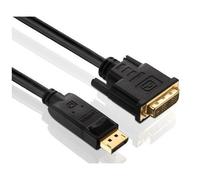 PureLink Câble DisplayPort vers DVI PureInstall Serie avec connecteurs plaqués or 24 carats, norme VESA, prise mâle DisplayPort vers prise mâle DVI-D (18+1), non bidirectionnel, conducteur cuivre OFC,
