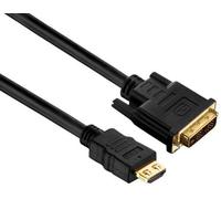 PureLink Câble HDMI-DVI PureInstall Serie avec connecteurs plaqués or 24 carats, résolution FullHD 1080p, 1920x1200, compatible Deep Color et x.v.Color, prise mâle HDMI A vers prise mâle Single Link D