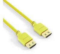 PureLink PI0504-015 Câble de connexion HDMI haute vitesse (4K UltraHD (2160p), Ethernet, 18Gbps), HDMI-A mâle vers HDMI-A mâle, certifié, sans halogènes, ultra plat, 1,50m, jaune