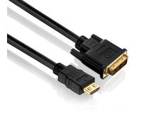PureLink PI3000-010 Câble de connexion HDMI à Single Link DVI (2K FullHD (1080p), Ethernet), HDMI-A mâle vers DVI-D mâle (18+1), certifié, 1,00m, noir