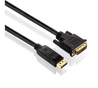 PureLink PI5200 Câble adaptateur DisplayPort à DVI-D (2K FullHD (1080p), Ethernet), DisplayPort mâle (20 broches) à DVI-D mâle (18+1 broches), certifié, 1,00m, noir
