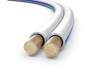 PureLink SP001-015 Câble d'enceinte 2x1,5mm² (99,9% OFC en cuivre Massif 0,10 mm) Câble Haut-Parleur HiFi, 15m, Blanc