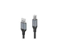PureLink SPC-U010-010 Câble USB 2.0 - A/B - Aluminium, gris sidéral/noir, 1 m