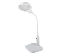 PURElite Lampe loupe multi-usages - Lampe de table et lampe de bureau,2 loupes 1,8x et 3x,LED rechargeable,col et pince réglables, ampoules à lumière naturelle pour la lecture, la couture, l'artisanat