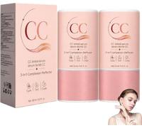 Purelums Color-Correcting Tinted Serum, Purelums Cc Crème, Lightweight Coverage, Waterproof, Long Lasting Wear, Korean Covering Colour Corrector Invisible Pores Face Concealer Makeup For Women，2PC