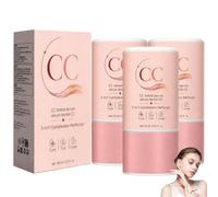 Purelums Color-Correcting Tinted Serum, Purelums Cc Crème, Lightweight Coverage, Waterproof, Long Lasting Wear, Korean Covering Colour Corrector Invisible Pores Face Concealer Makeup For Women，3PC
