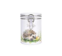 Purely Home Boîte à café décaféiné hérisson - Créatures sauvages de la campagne - Couvercle à clip en métal 700 ml (13 cm x 9,5 cm) - Cadeau de pendaison de crémaillère