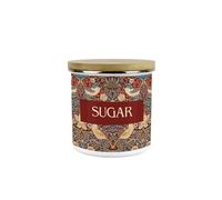 Purely Home Boîte à sucre Red Strawberry Thief - Inspirée de Morris - Décoration d'art pour la maison - Boîte de rangement en métal émaillé pour boissons chaudes de cuisine 600 ml