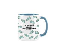 Purely Home Crocs Tasse fantaisie - Slogan Crocin Rockin Joke bleu clair thé café cadeau tasse cadeau tasse