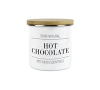 Purely Home Minimalist Kitchen Essentials Boîte de rangement pour chocolat chaud - Décor moderne noir et blanc - 1,2 l en émail pour boissons chaudes/aliments