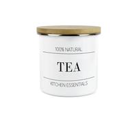Purely Home Minimalist Kitchen Essentials Boîte de rangement pour thé - Décoration moderne noir et blanc - Boîte de conservation en émail pour boissons chaudes/aliments 1,2 l