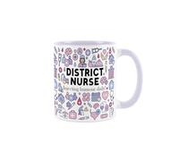 Purely Home Tasse d'infirmière de district - Cadeau humoristique humoristique - Tasse à thé/café en céramique Lilas Cadeau pour personnel soignant et personnel médical