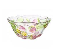 Puremagics Bol à salade en verre peint à la main en forme de fraise, bol à fruits, bol à dessert - 18 cm