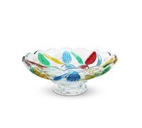Puremagics Bol décoratif grand en verre peint à la main en forme d'ananas, avec pieds ovales, 28 cm