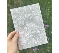 Puremigo Lot de 50 vestes en vélin pré-pliées pour invitations de 12,7 x 17,8 cm - Fleur blanche - Papier vélin 115 g/m² - Vestes de 12,7 x 17,8 cm - Enveloppes d'invitations de mariage - Mariage