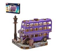 PUREMIND Harry Potter Magicobus Puzzle 3D en Bois - Maquette de Bus à Trois Étages sous Licence Officielle avec Scène Privet Drive, Toit Rotatif & Cadeau de Collection