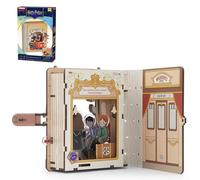 PUREMIND Harry Potter Poudlard Express Puzzle 3D Bois, Maquette-Livre Train | Sous licence officielle, cadeau Harry Potter, mécanisme coulissant, couverture ouvrante, scène de train, collection, étagères
