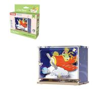 PUREMIND Le Petit Prince Avion Puzzle 3D en Bois, Maquette Miniature Mobile | Sous licence officielle, cadeau Le Petit Prince, détails mobiles, scène avion, assemblage manuel, pièce de collection, bureau