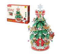 PUREMIND Snoopy Peanuts Sapin de Noël Puzzle 3D en Bois, Kit DIY | Licence officielle, montage sans colle, scène de Noël festive, modèle en bois pour bureau ou étagère, cadeau Snoopy
