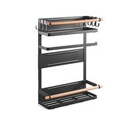 PureMounts® Étagère latérale magnétique, Charge jusqu'à 12 kg, étagère Suspendue avec Crochets Amovibles et tiges en Bois, Noir