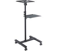 PureMounts PM-PCART-10 - chariot / table de projection inclinable pour projecteur, réglable en souplesse (950 mm à 1450 mm), roulettes verrouillables, capacité de charge 10 kg, couleur noir