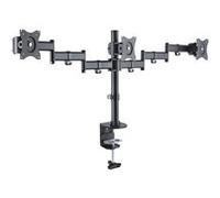 PureMounts OFFICE-03 Soporte de escritorio Para 3 monitores 33-69 cm (13-27"), inclinable: -45 ° a 45 °, giratorio: 180 °, giratorio: 360 °, VESA 100x100, Negro