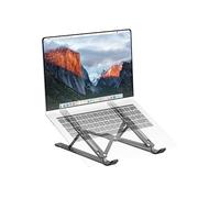 PureMounts Support pour Ordinateur Portable Réglable en Hauteur, Pliable & Ergonomique pour Bureau à Domicile, 7 Angles de Vue réglables, Support pour Patins antidérapants, Noir