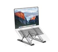 PureMounts Support pour Ordinateur Portable Réglable en Hauteur, Pliable & Ergonomique pour Home Office, 6 Angles de Vision réglables, Support pour Ordinateur Ventilation & Patins antidérapants, Noir