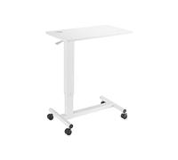 PureMounts® Table d'appoint réglable en Hauteur avec Ressort à gaz, Porte-gobelet intégré, réglage en Hauteur 71-106 cm, Blanc