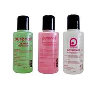 Purenail | 3 SOLVANTS (3X100ml) ONGLES avec 1 Nail Cleaner Dégraissant 100ml+ 1 Diss'Ongle acetone 100 ml + 1 Dissolvant sans acétone 100 ml pour ongles et Faux Ongles,