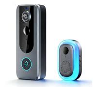 PurePeeki Wireless Video Doorbell - HD camera with night view, motion detection alerts, two-way audio & app live view, wireless install for front/back door - ideal for flats, houses & rented homes