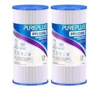 PUREPLUS Lot de 2 filtres à sédiments plissés extra épais pour eau de puits GE FXHSC, Culligan R50-BBSA, Pentek R50-BB, DuPont WFHDC3001, W50PEHD, GXWH40L, 50 microns 25,4 x 11,4 cm