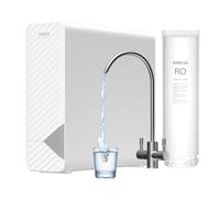 PUREPLUS Système d'osmose inverse 1400 GPD, système de filtre à eau RO non électrique sans réservoir, système RO sous l'évier, élimination des métaux lourds, 2:1 pur pour drainer, réduire le TDS et