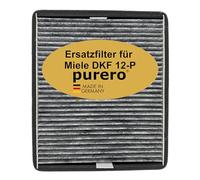 purero® Filtre à charbon actif - Filtre de rechange pour Miele DKF 12-P / 11762580, modèle successeur de DKF 12-1 - Dissipation optimale des odeurs - Fabriqué en Allemagne