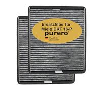 purero® Filtre à charbon actif - Filtre de rechange pour Miele DKF 16-P / 7932320, modèle successeur de DKF 16-1 - Élimination opmale des odeurs - Fabriqué en Allemagne